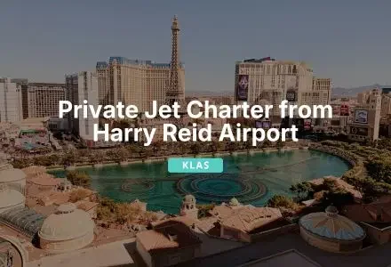 Las Vegas Strip skyline with Eiffel Tower replica and fountains showcasing Jetbay private jet charter services