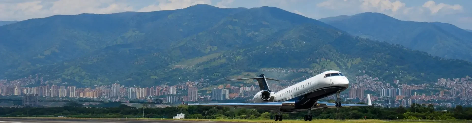 Private jet on an airport apron before a charter flight departure