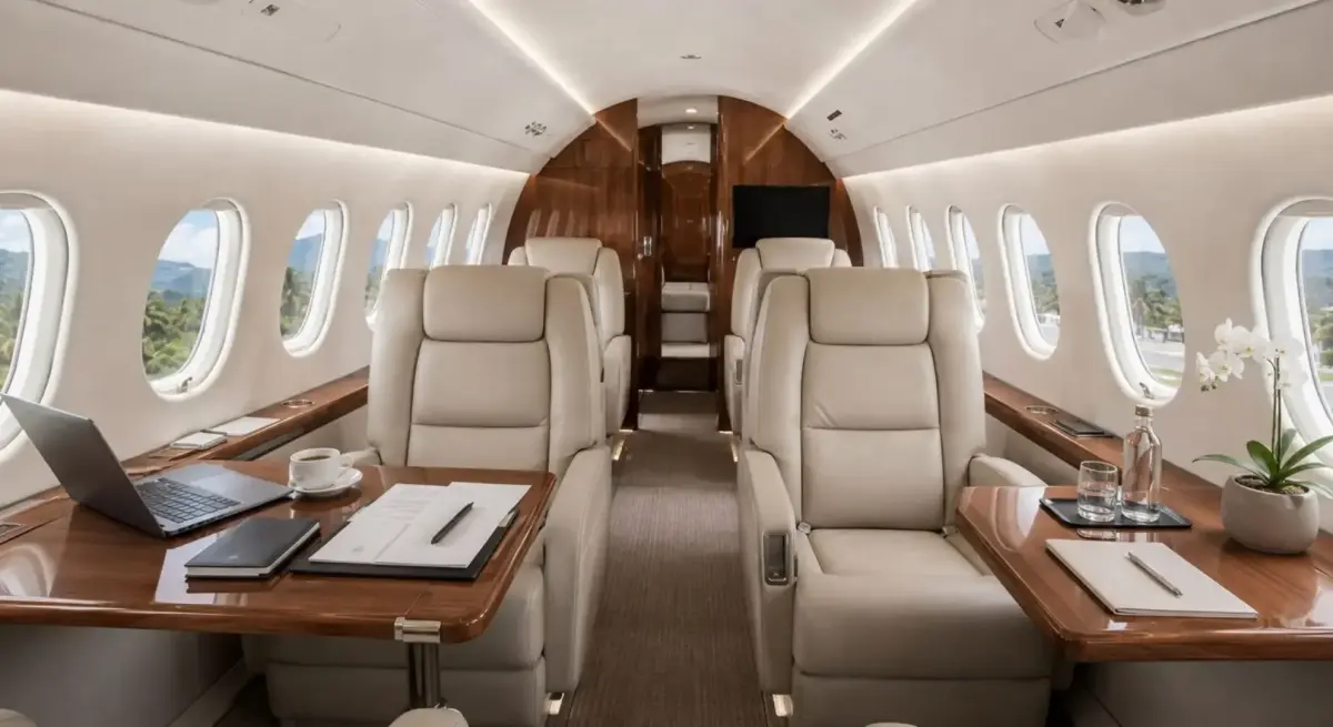 Midsize private jet cabin for business and regional charter flights from Indonesia