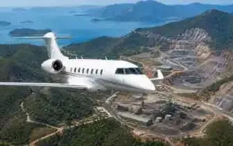 Private jet travelling to a mining location in Indonesia