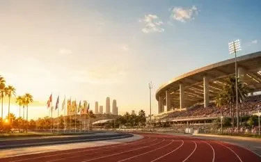 Los Angeles stadium scene for the Summer Olympics 2028