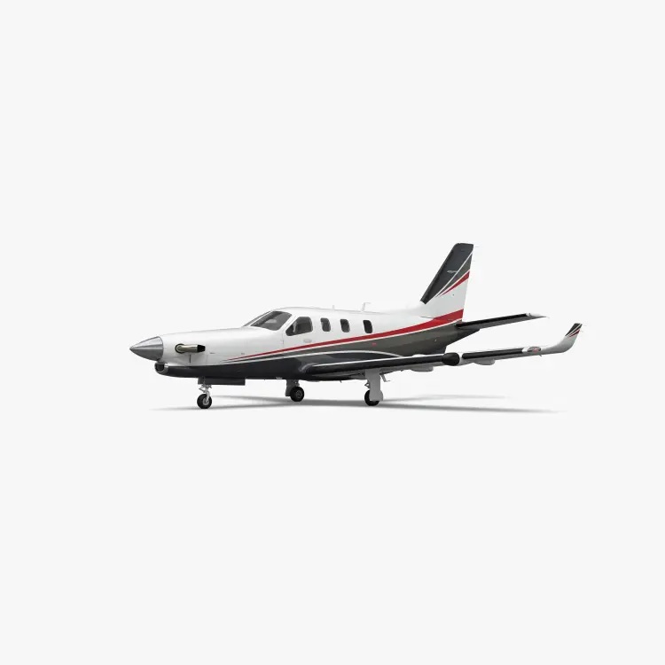 Daher TBM 940 single-engine turboprop aircraft in white livery with red and black accent stripes
