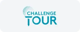 Challenge Tour professional golf tournament logo with teal text and dotted globe design