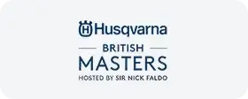 Husqvarna British Masters golf tournament logo hosted by Sir Nick Faldo