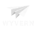 WYVERN aviation safety certification logo featuring stylized aircraft silhouette in gray