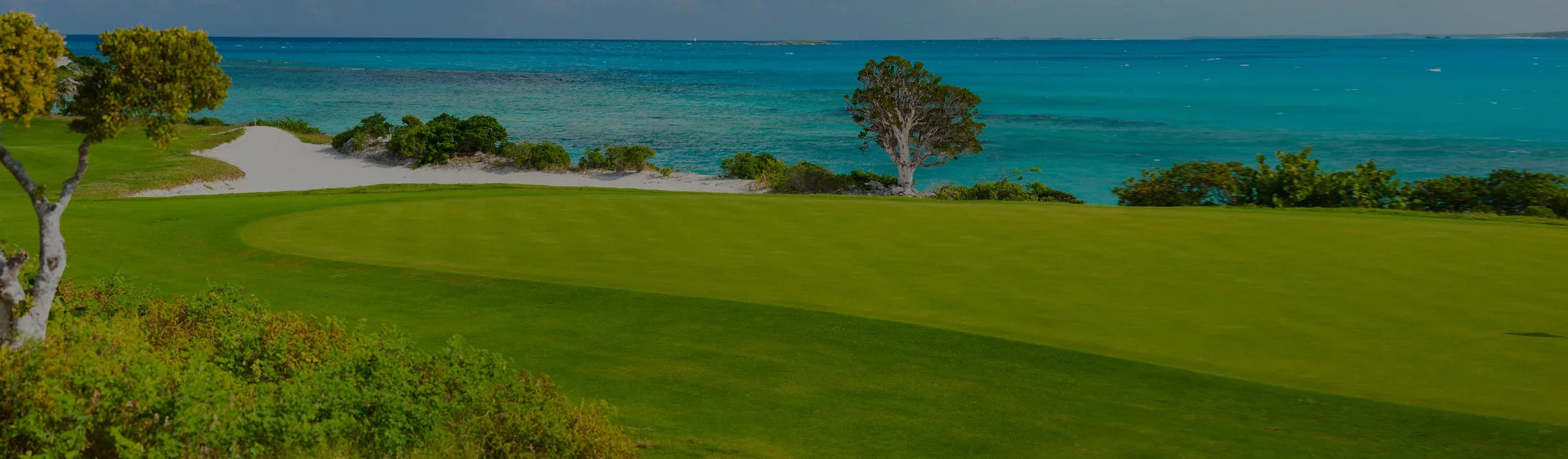 Pristine oceanfront golf course in Palm Beach with emerald fairways overlooking turquoise waters
