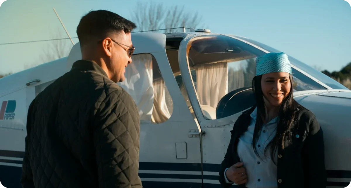 Private jet service scene