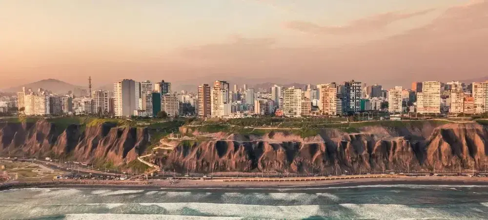 Beach resort and clear coastal waters in Lima on a private jet charter itinerary