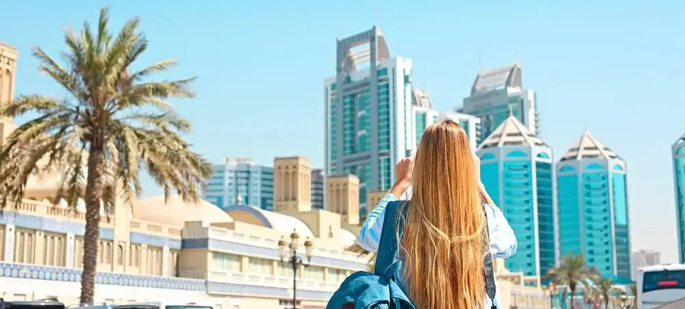Beach resort and clear coastal waters in Sharjah on a private jet charter itinerary