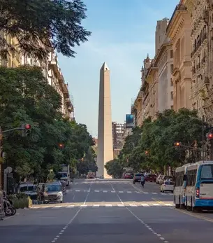 Buenos Aires skyline and landmark attractions seen on descent during a private jet charter approach