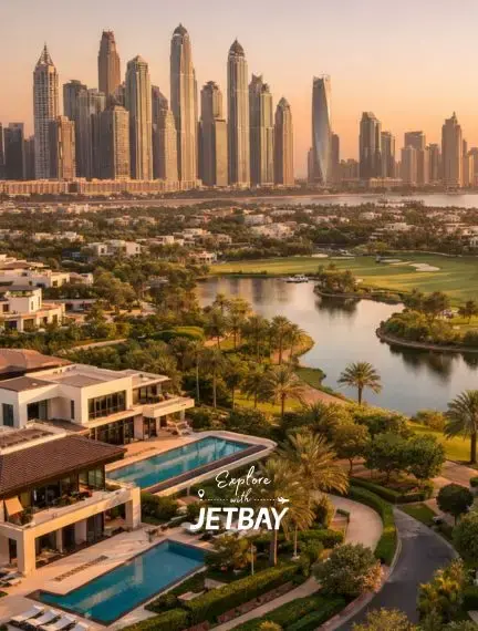 Dubai international airport runway and private jet FBO terminal handling charter arrivals