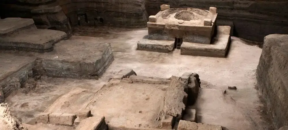 Ancient Mayan archaeological ruins in El Salvador showcasing stone structures and ceremonial platforms