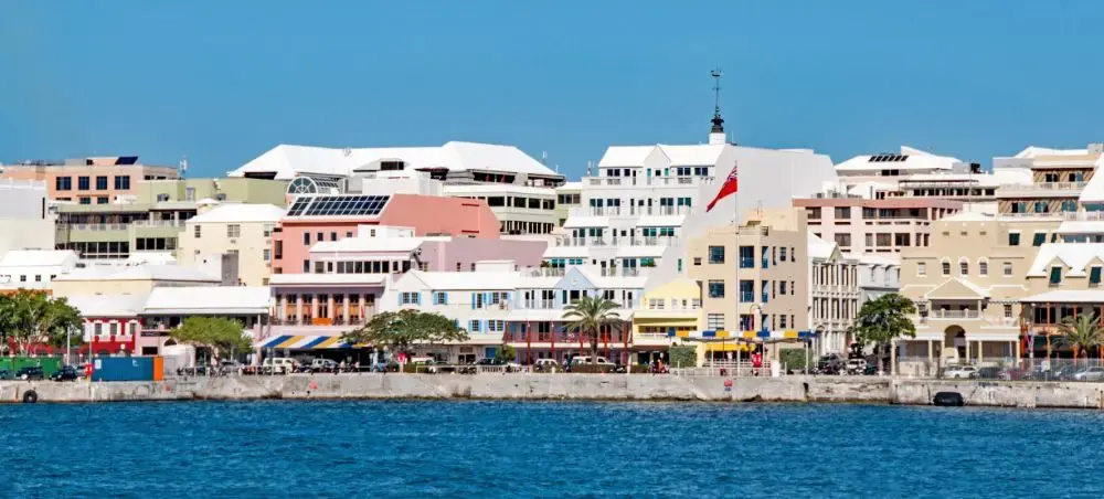 Hamilton waterfront showcasing colorful colonial buildings and harbor views in Bermuda's capital city
