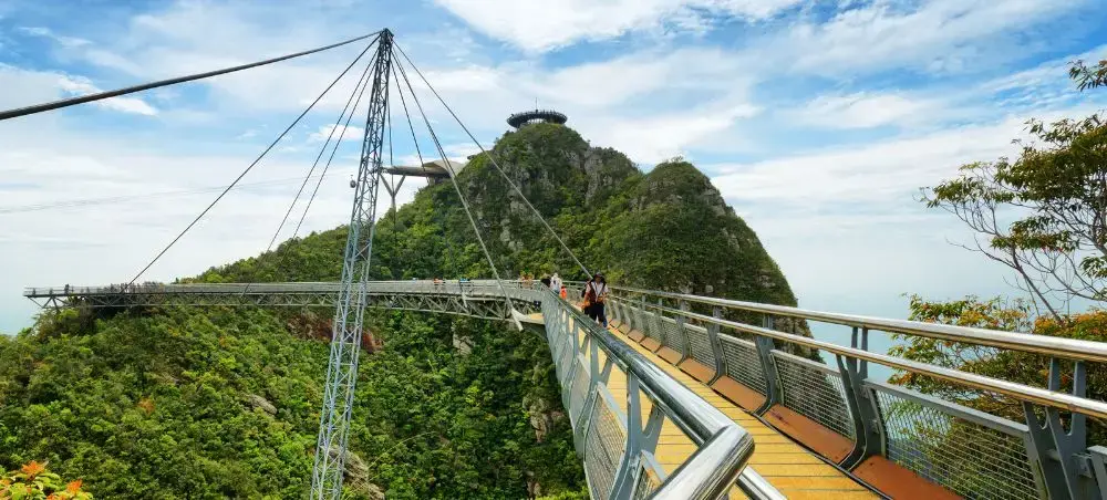 Langkawi Sky Bridge suspended walkway offering panoramic views of tropical rainforest and limestone peaks
