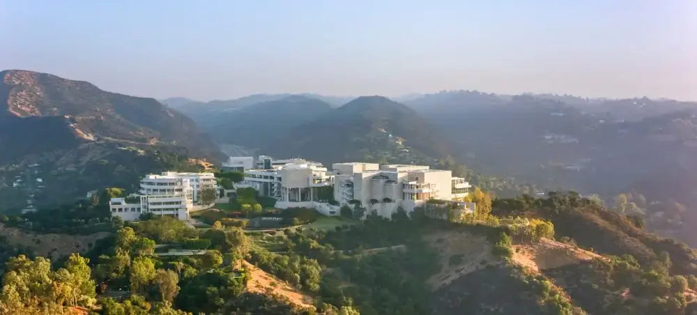 Luxury hillside estates nestled in Los Angeles mountains showcasing exclusive residential architecture and scenic valley views