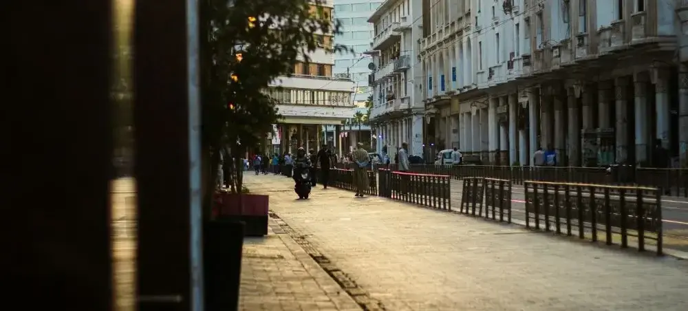 Outdoor market and shopping district in Casablanca visited by private jet charter travellers