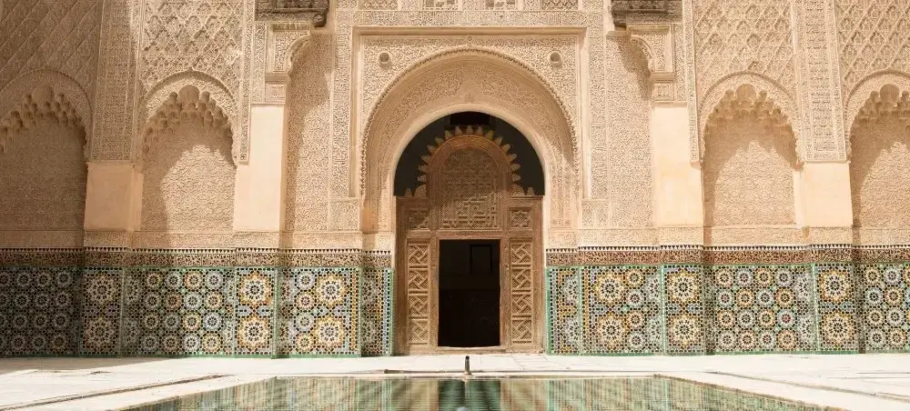 Outdoor market and shopping district in Marrakech visited by private jet charter travellers