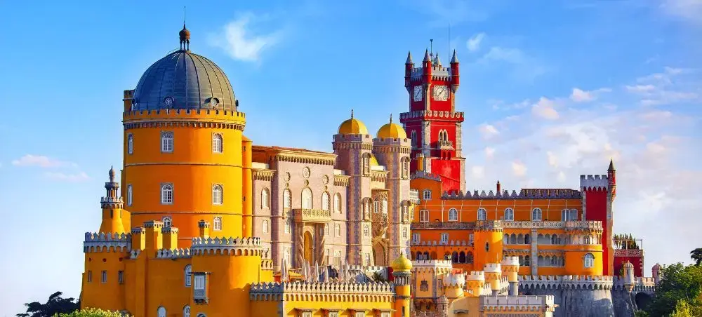 Colorful Pena Palace in Sintra showcasing Portugal's romantic architecture and royal heritage