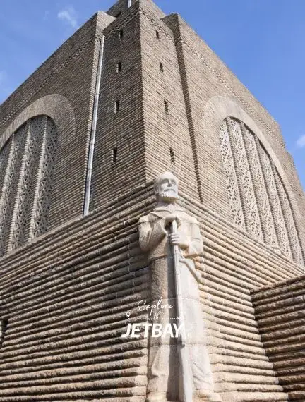 Voortrekker Monument's imposing stone architecture and carved reliefs showcasing Pretoria's historical heritage