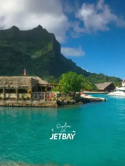 Private jet FBO lounge and arrival terminal at Bora Bora for charter passengers and crew