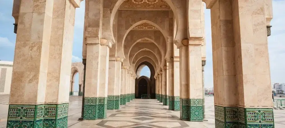 Waterfront promenade and landmark architecture in Casablanca for private jet charter visitors