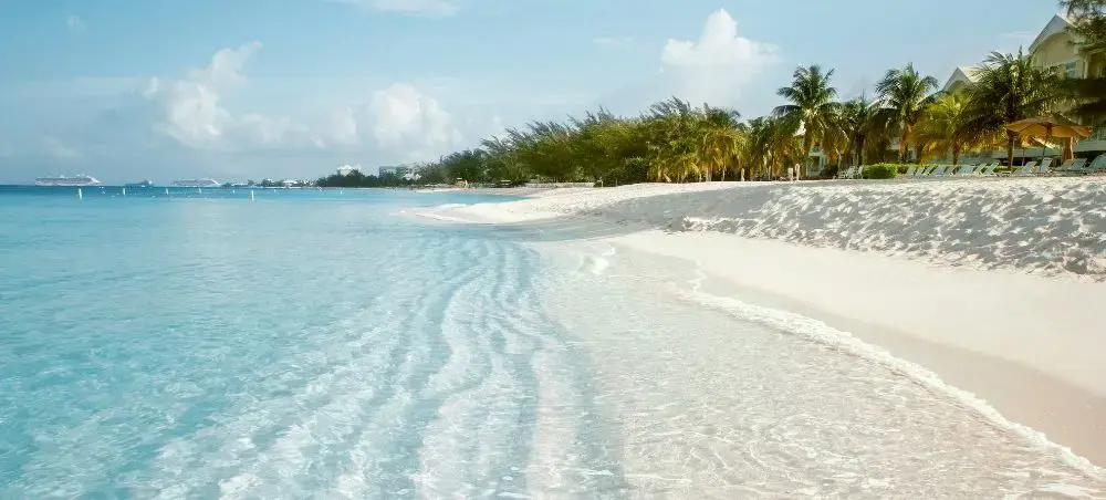 Waterfront promenade and landmark architecture in Cayman Islands for private jet charter visitors