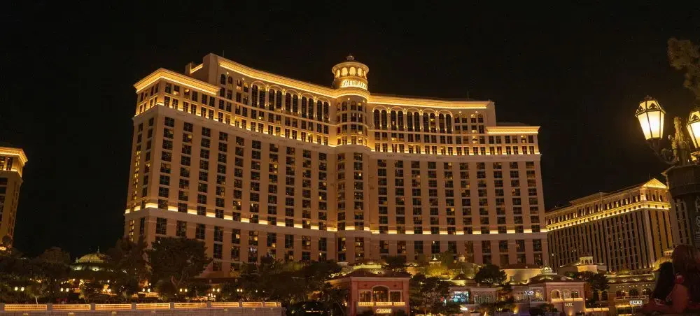 Waterfront promenade and landmark architecture in Las Vegas for private jet charter visitors