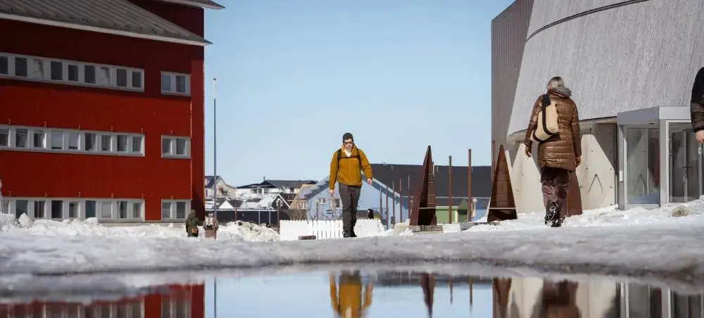 Waterfront promenade and landmark architecture in Nuuk for private jet charter visitors