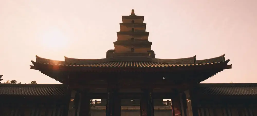 Ancient Chinese pagoda temple in Xi'an showcasing traditional architecture for luxury travel destinations