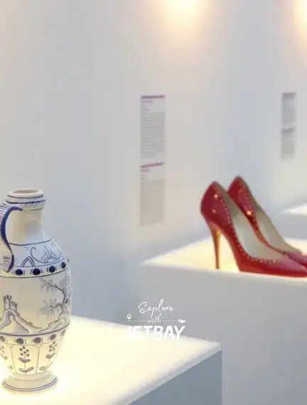 Elegant museum display showcasing Croatian cultural artifacts and luxury fashion in Zagreb's premier galleries