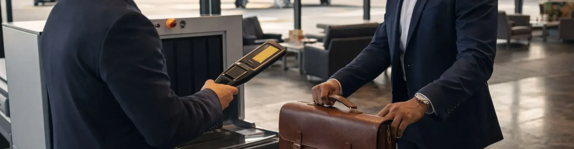 Is There TSA if You Fly Private? Understanding Security on a Private Jet Business travelers completing security screening at private jet terminal with aircraft visible outside