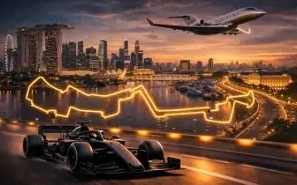 Formula 1 grand prix travel — private private jet cockpit view and instrument panel