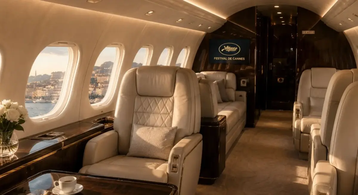Luxury private jet interior cannes for private jet charter passengers