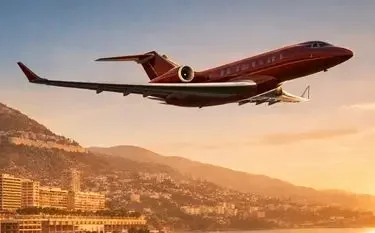 Private Jet to the Monaco Grand Prix (2026) Private jet cabin with panoramic windows during a monaco grand prix 2026 charter