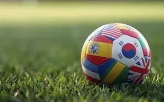 Soccer ball for a world cup 2026 host nation flags grass field luxury planning card item