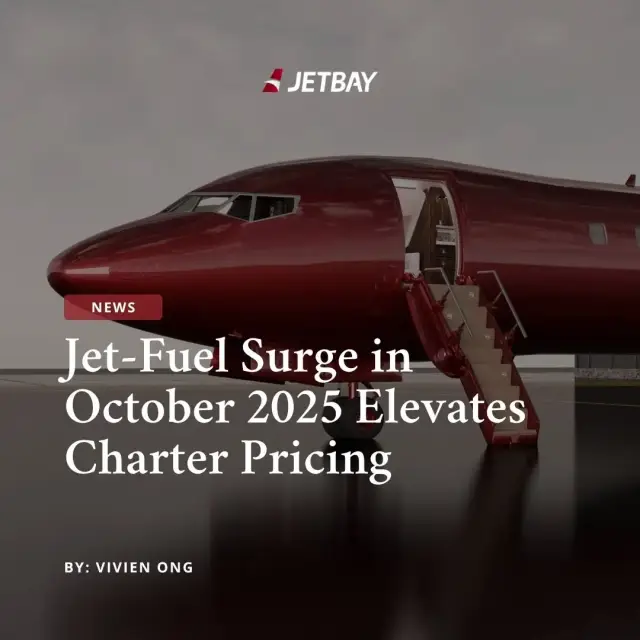Burgundy private jet with open cabin door showcasing JETBAY's charter services amid rising fuel costs