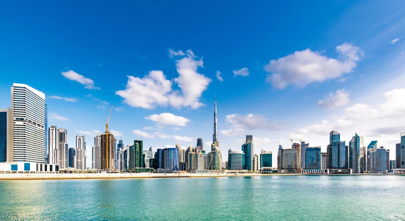 Dubai's stunning waterfront skyline featuring Burj Khalifa, showcasing a premier destination for luxury jet travel