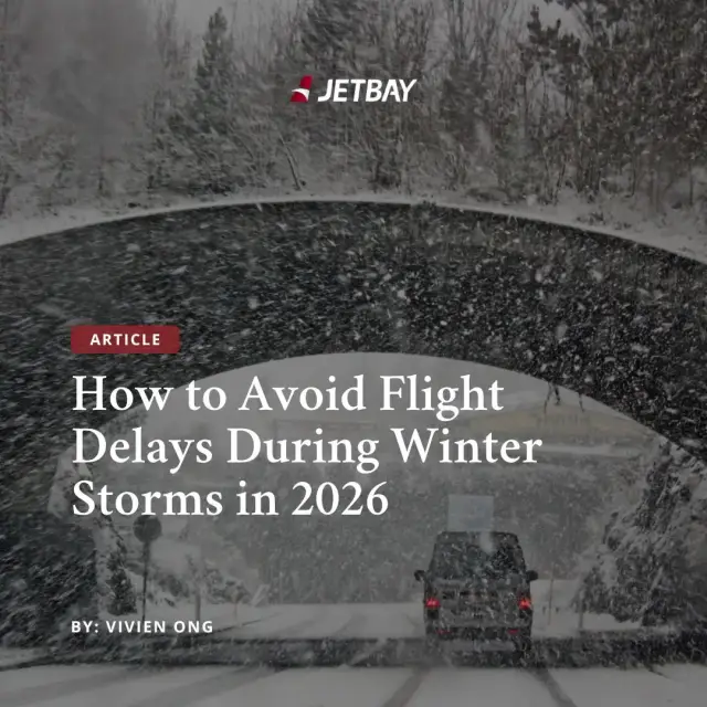 JETBAY article cover showing snowy winter road conditions illustrating flight delay challenges in 2026