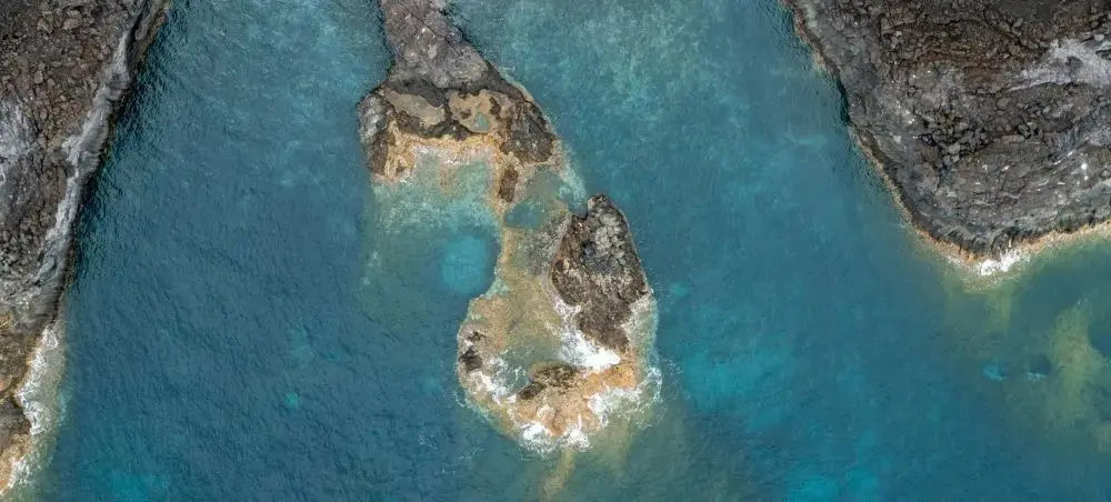 Aerial view of La Palma and its coastal landscape
