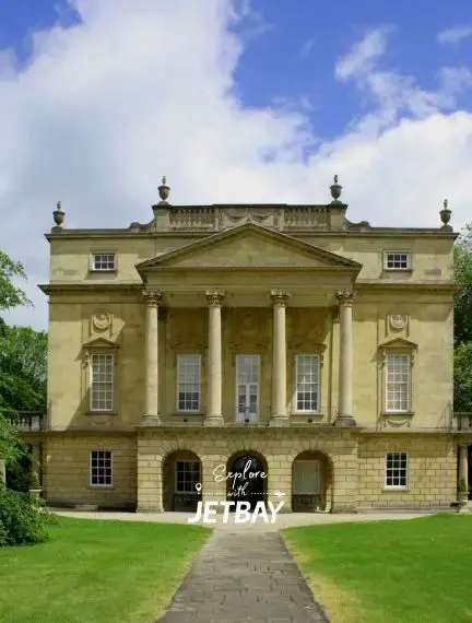 Georgian façade of the Holburne Museum at the end of Great Pulteney Street in Bath