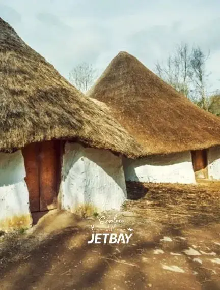 Traditional Welsh buildings at St Fagans National Museum of History near Cardiff