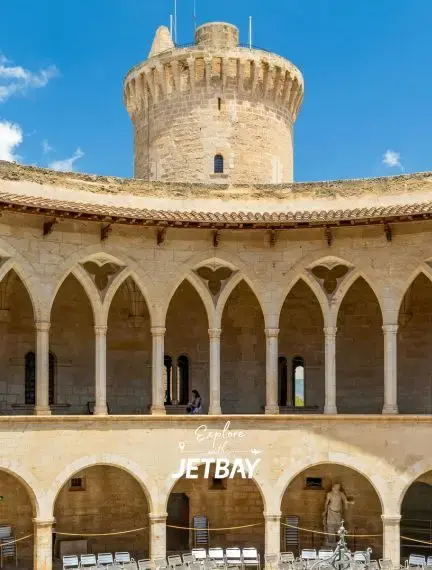 Castell de Bellver overlooking Palma, Spain, with views across the city and bay