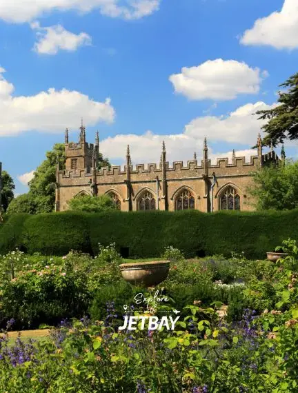 Historic Sudeley Castle and formal gardens near Winchcombe in the northern Cotswolds