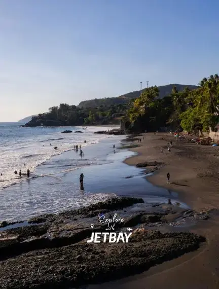 El Zonte beach near La Libertad, El Salvador, with surf and coastal greenery