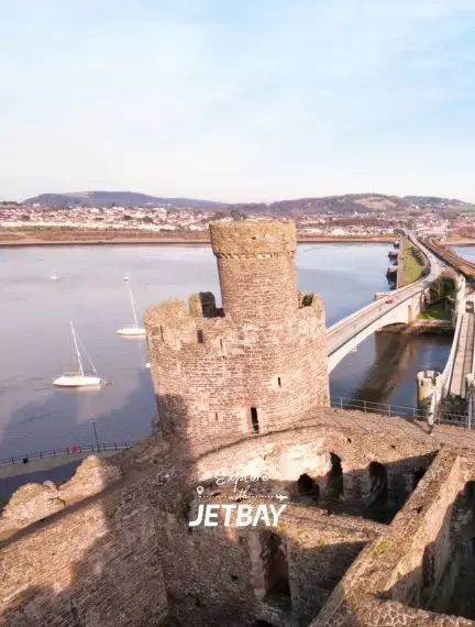 Conwy Castle and harbour in North Wales near Eryri National Park