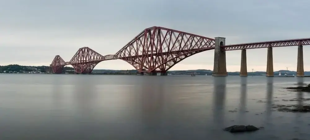 The iconic Forth Bridge spanning the Firth of Forth near Edinburgh, a UNESCO World Heritage landmark