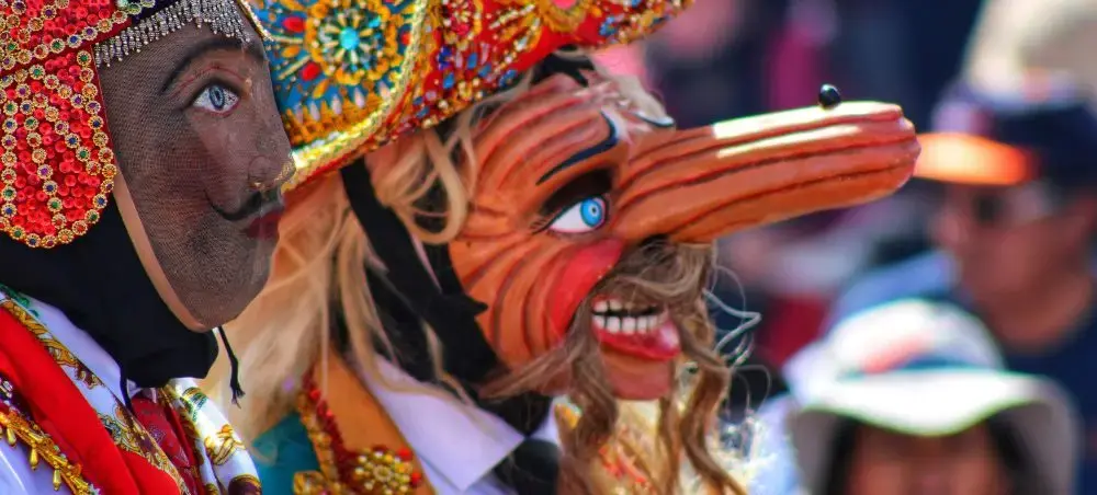 Cultural district setting with traditional festival celebration in Guatemala City, Guatemala