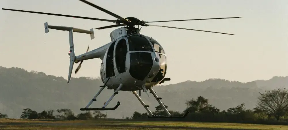 Helicopter prepared for a coastal private aviation journey to La Libertad, El Salvador