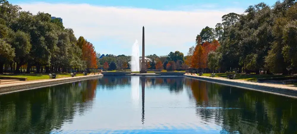 Houston Hermann park with reflection pool