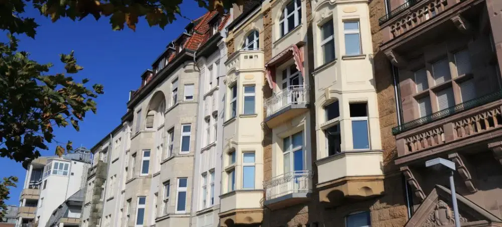 Düsseldorf city, Germany featuring architecture of Mannesmannufer street